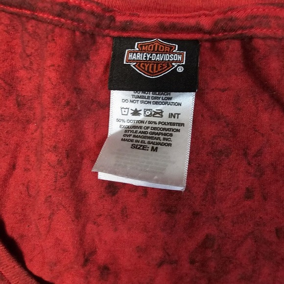 Harley Davidson Tshirt Womens Medium Orlando Red Skull Wings Biker Angel Sexy - Picture 3 of 8